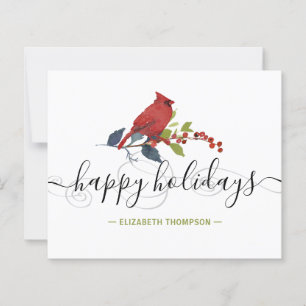 Budget Red Kardinal Happy Holidays Card