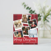 Budget Red Kariert Instant Multi Foto Weihnachten (Stehend Vorderseite)