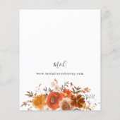 Budget Red & Orange Fall Floral Wedding B Flyer (Hinten)