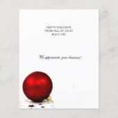 Budget Red Ornaments Business Holiday Card (Rückseite)