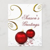 Budget Red Ornaments Business Holiday Card (Vorderseite)