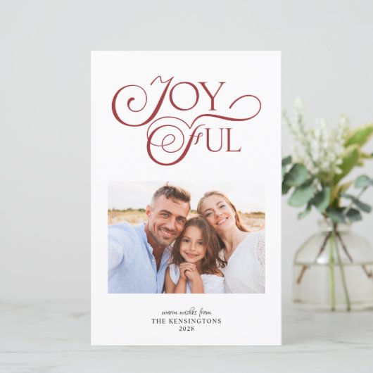 Budget Red Pattern Joyful Weihnachtsfeiertag Foto (Stehend Vorderseite)