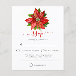 Budget Red Poinsettia Christmas RSVP