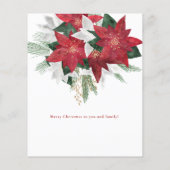 Budget Red Poinsettia Weihnachtskarte (Rückseite)