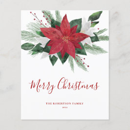 Budget Red Poinsettia Weihnachtskarte