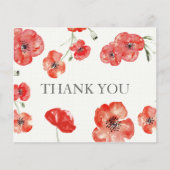 Budget Red Poppies Danke Karte (Vorderseite)