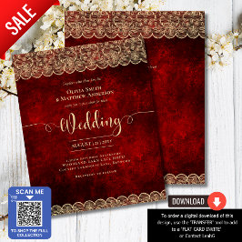 BUDGET RED Rustic Gold Lace Wedding