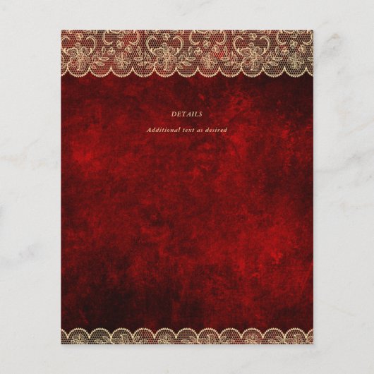 BUDGET RED Rustic Gold Lace Wedding (Rückseite)