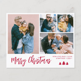 Budget Red Script Collage Pine Weihnachtsfeiertag Flyer