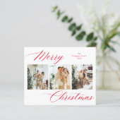 BUDGET Red Script Frohe Weihnachts Foto Collage (Stehend Vorderseite)