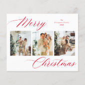 BUDGET Red Script Frohe Weihnachts Foto Collage (Vorderseite)