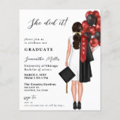 Budget Red Simple Foto Sie tat es Abschluss (Vorderseite)