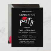 Budget Red Tassel Graduation Cap Black Party (Vorne/Hinten)