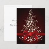 Budget Red White Christmas Tree Weihnachtskarte (Vorne/Hinten)