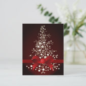 Budget Red White Christmas Tree Weihnachtskarte (Stehend Vorderseite)