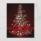 Budget Red White Christmas Tree Weihnachtskarte (Vorderseite)