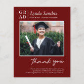 Budget Red White Foto Abschluss Vielen Dank (Vorderseite)