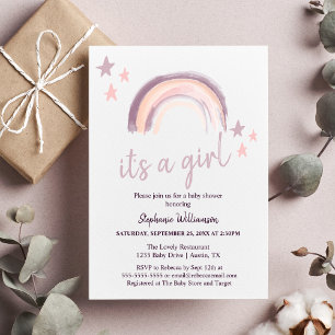 Budget Regenbogen Boho It's a Girl Babyparty