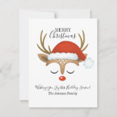 Budget Reindeer Holiday Foto Weihnachten Mitteilungskarte (Vorderseite)