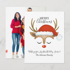 Budget Reindeer Holiday Foto Weihnachten Mitteilungskarte
