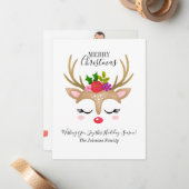 Budget Rentier Holiday Foto Weihnachtskarte Mitteilungskarte (Vorderseite/Rückseite Beispiel)