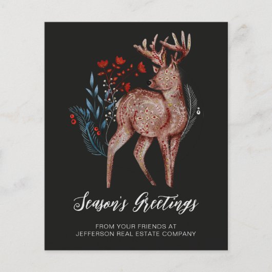 Budget Rentier Nordic Folk Business Holiday Card (Vorderseite)