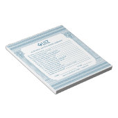 Budget Retirement party quiz Notizblock (angewinkelt)