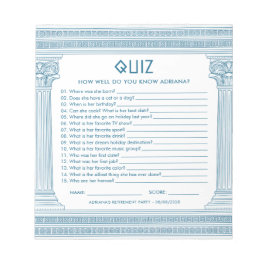 Budget Retirement party quiz Notizblock