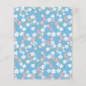 Budget Retro Boho Blue Ditsy Floral Brautparty (Rückseite)