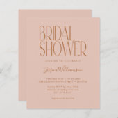 Budget Retro Boho Blush Bridal Dusche Einladung (Vorne/Hinten)