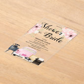 Budget-Retro-Brautparty Acryleinladungen (Ablage )
