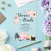 Budget-Retro-Brautparty Acryleinladungen (In Situ (Hochzeit))