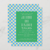Budget Retro Checkerboard Blue Green Wedding (Vorne/Hinten)