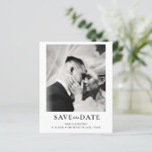 BUDGET Retro Elegant Photo Wedding Save the date (Stehend Vorderseite)