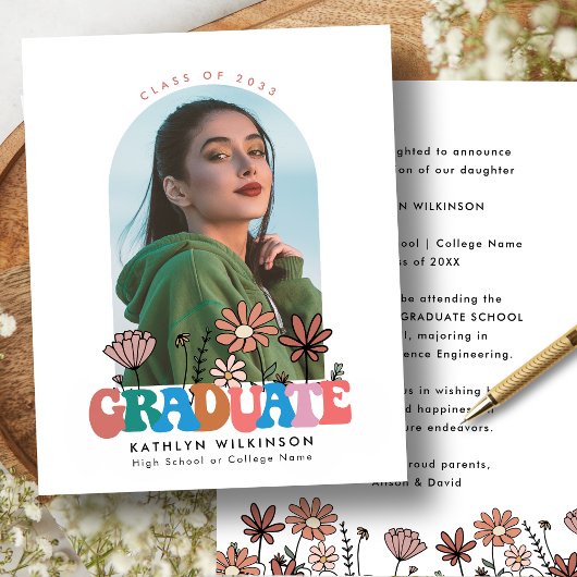 BUDGET Retro Floral Arch Foto GRAD Ankündigung