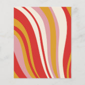 Budget Retro Groovy 70er Ivory Red Wedding Einladu (Rückseite)