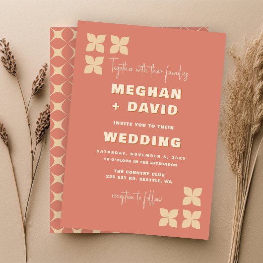Budget Retro Groovy 70er Jahre Muster Hochzeitsein