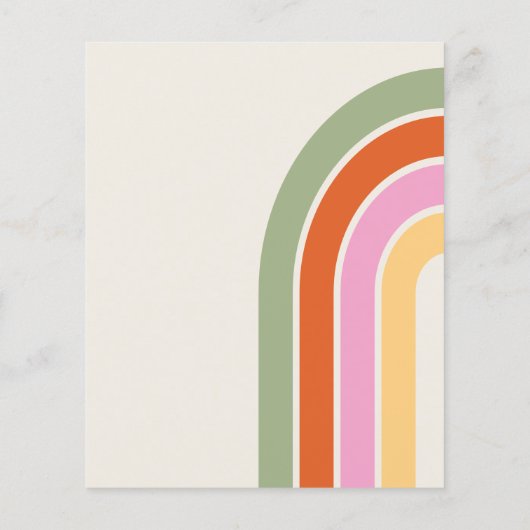 Budget Retro Groovy 70er Niedlich Hochzeitseinladu (Rückseite)