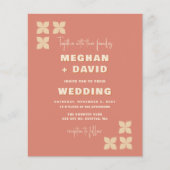 Budget Retro Groovy 70er Pattern Hochzeitseinladun (Vorderseite)