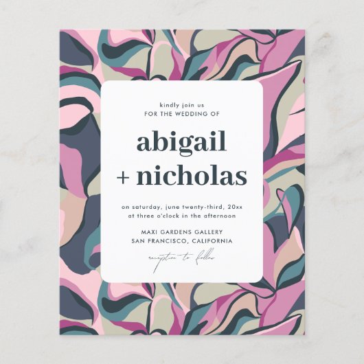 Budget Retro Groovy Abstrakte Hochzeit (Vorderseite)