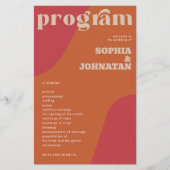 Budget-Retro-Hochzeitsprogrammvorlage Flyer (Vorne)