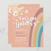Budget Retro Let's Groovy Daisy Rainbow Birthday (Vorne/Hinten)