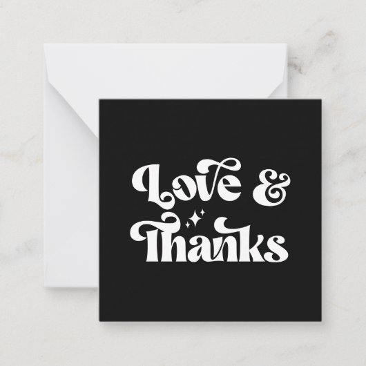 Budget Retro Moderne Liebe und Dank Hochzeit Mitteilungskarte (Vorderseite)