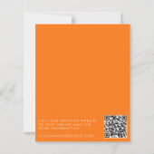 Budget Retro Orange Karo Hochzeits-QR-Code-Einladu (Rückseite)