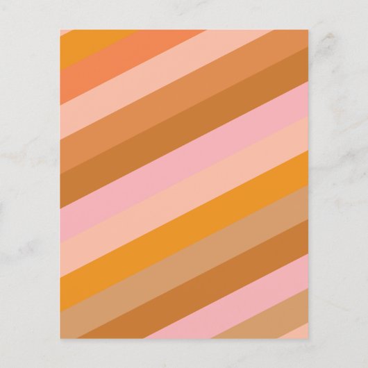 Budget Retro Rosa Orange Bridal Dusche Einladung (Rückseite)