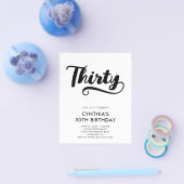 Budget Retro Swash Bold Script 30. Geburtstag Flyer (Einzeln)