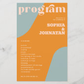 Budget retro wedding program template (Vorderseite)