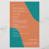 Budget retro wedding program template flyer (Hinten)
