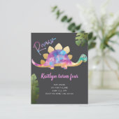 Budget Roar Niedlich Abstrakt Pink Dinosaurier Ein (Stehend Vorderseite)