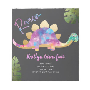 Budget Roar Niedlich Abstrakt Pink Dinosaurier Ein Notizblock
